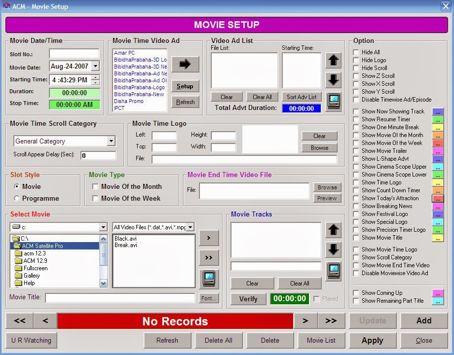 ACM Satellite Pro Gold TV Playout